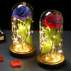  LED Enchanted Galaxy Rose Eternal 24K Gold Foil Flower with Fairy String Lights in Dome for Christmas Valentine'S Day Gift