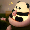 HUAHUA Panda Light Silicone Lamp beside Lamp Baby Night Light Cartoon Toy Children Bedroom Sleep Light LED Touch Gifts